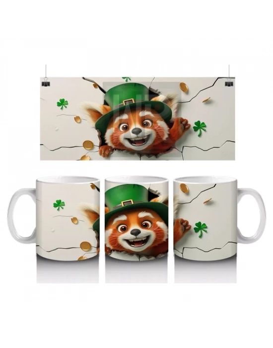 Şanslı Tilki ve Yonca Temalı - Baskılı Kahve Kupası