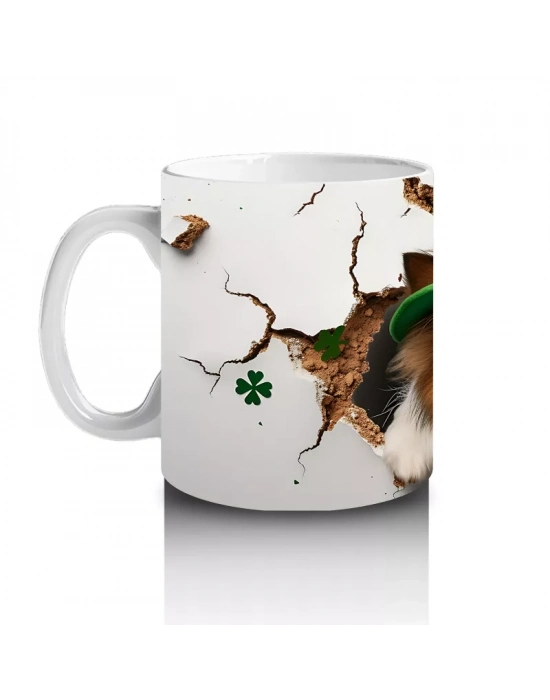 Şapkalı Köpek ve Bahar Yaprakları – Baskılı Kahve Kupası