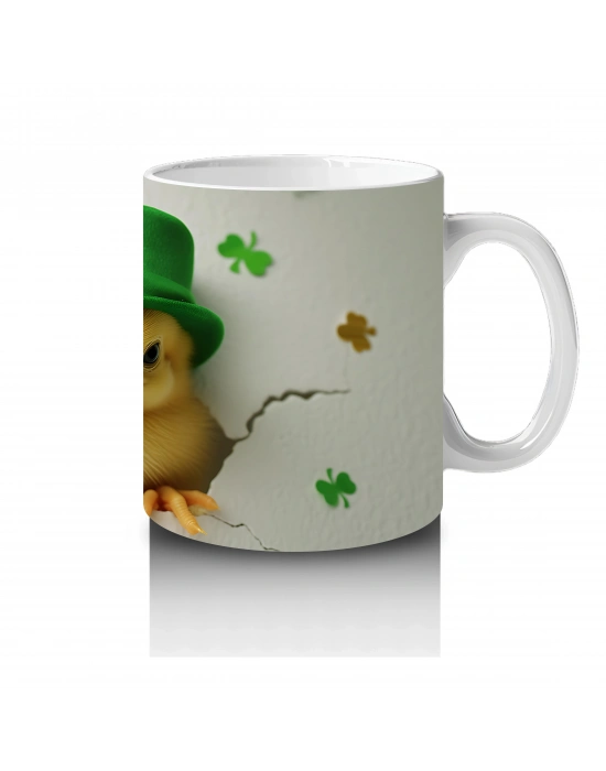 Şapkalı Sarı Civciv Çifti – Baskılı Kahve Kupası