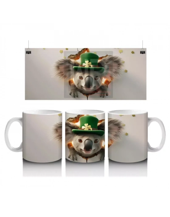 Şapkalı Sevimli Koala – Baskılı Kahve Kupası