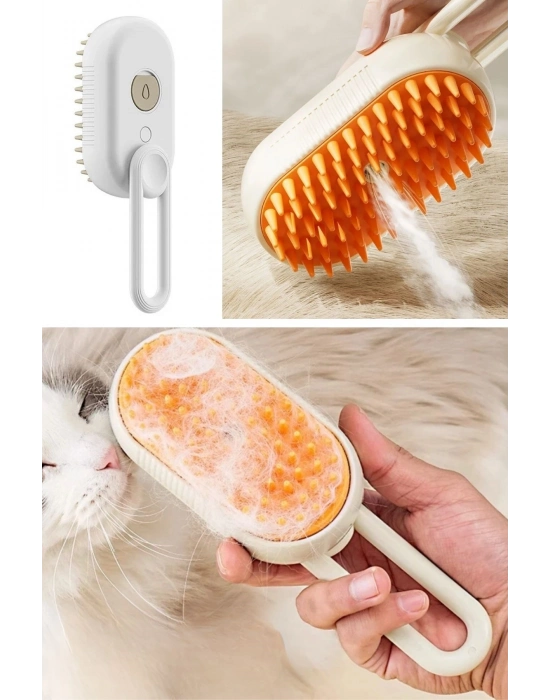 ®   Saplı Su Püskürtmeli Kedi Köpek Fırçası Masaj Etkili Tüy Toplama Tarağı