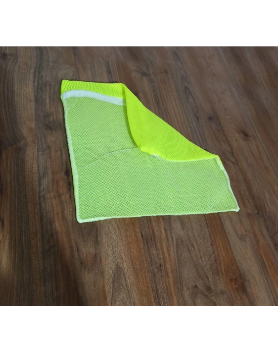 Sarı- Fermuarlı - Hassas Çamaşır Terlik  Ayakkabı Yıkama Filesi Büyük Boy