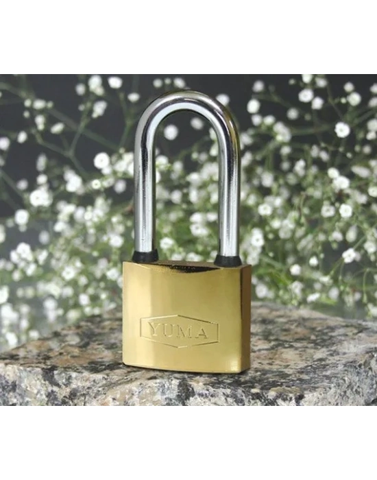 Sarı Kaplama Döküm Uzun Asma Kilit 38mm