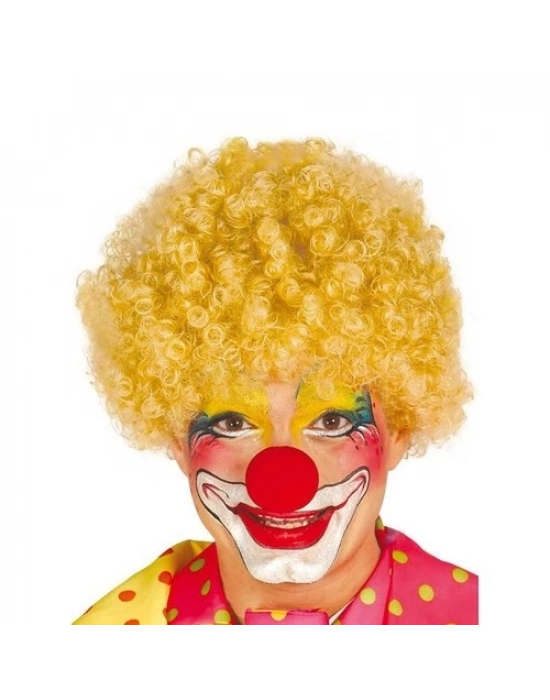 Sarı Renk Kıvırcık Afro Palyaço Seti