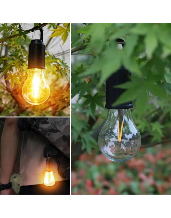 ®  Şarj Olabilen 3 Farklı Mod LEDli Kendiliğinden Asma Kancalı Kamp,Dış Cephe ası