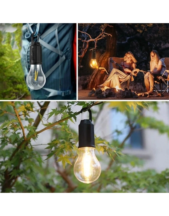 ®  Şarj Olabilen 3 Farklı Mod LEDli Kendiliğinden Asma Kancalı Kamp,Dış Cephe ası