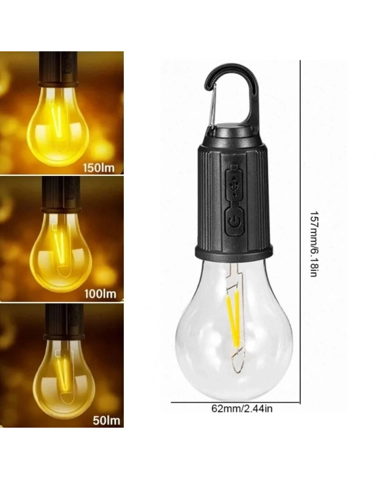 ®  Şarj Olabilen 3 Farklı Mod LEDli Kendiliğinden Asma Kancalı Kamp,Dış Cephe ası