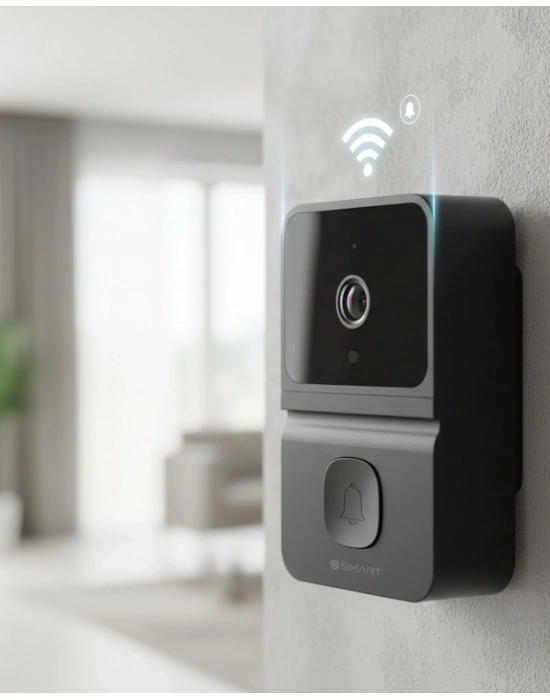 ® ŞARJLI KAMERALI KAPI ZİLİ SİYAH