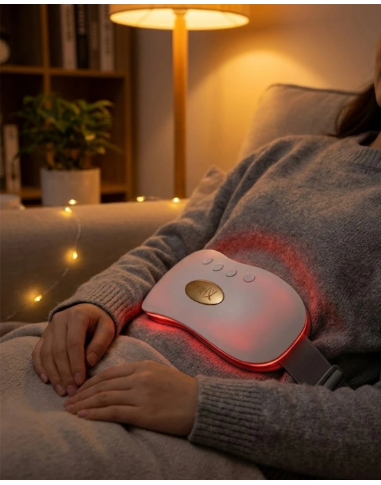 ® Şarjlı Kızılötesi Isı Terapili Titreşimli Bel ve Rahim Destek Kemeri USB 45-50 Derece Ayarlı