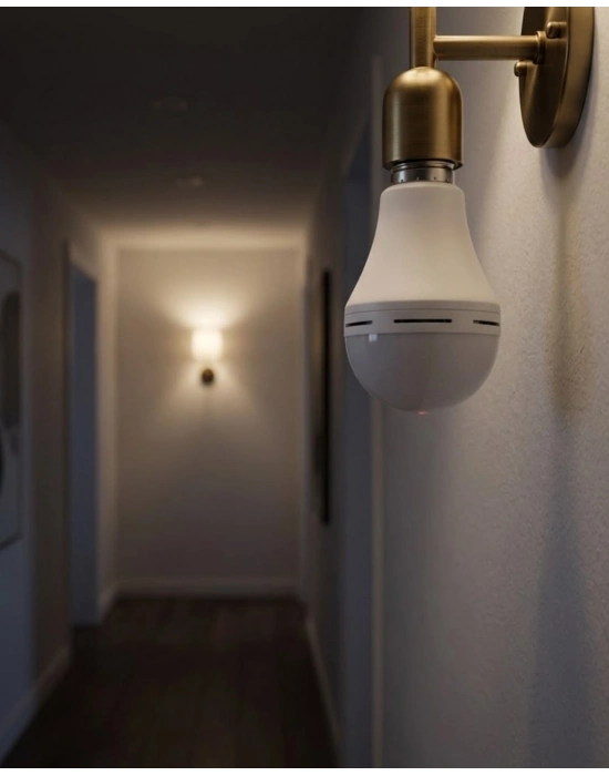 Şarjlı LED Ampul E27 Duy 6500K Beyaz Işık Kesintisiz Aydınlatma