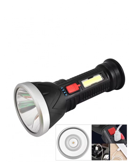 Şarjlı LED El Feneri 9 LED Güçlü Işık ve 4 Modlu Kullanım