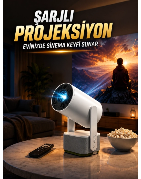 ŞARJLI PROJEKSİYON EVİNİZDE SİNEMA KEYFİ SUNAR