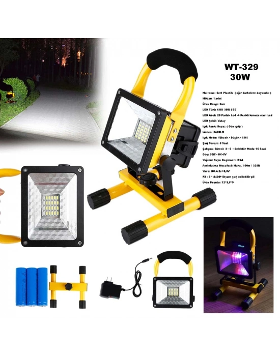 Şarjlı Spot Lamba Projektör Wt-329