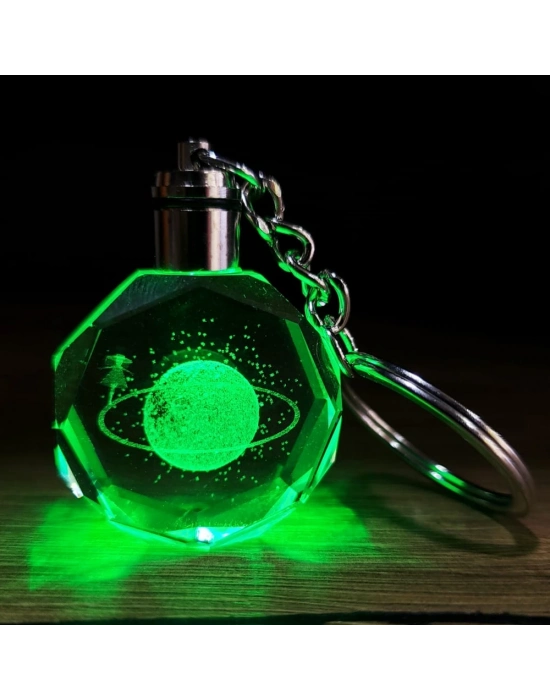 Satürnlü Kız Tasarımlı Renk Değiştiren Anahtarlık