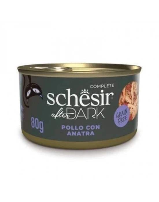 Schesir After Dark Et Suyu içinde Tavuklu ve Ördekli Yetişkin Kedi Konservesi 1 Adet 80 Gr