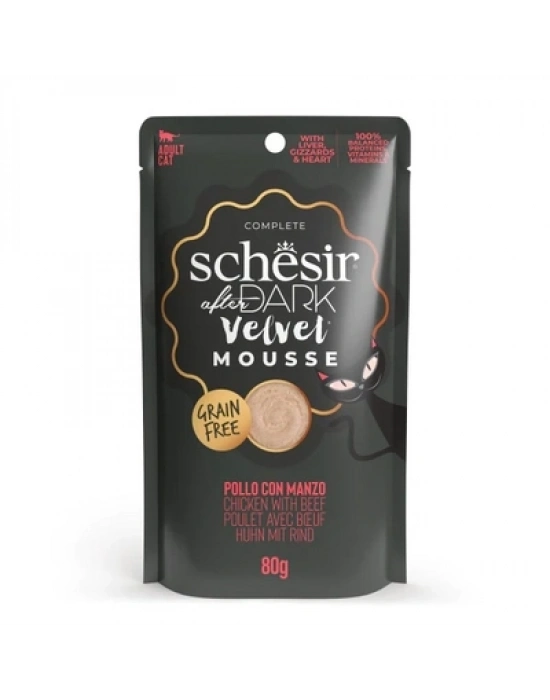 Schesir After Dark Velvet Mousse Tavuklu ve Sığır Etli Yetişkin Kedi Yaş Maması 1 Adet 80 Gr