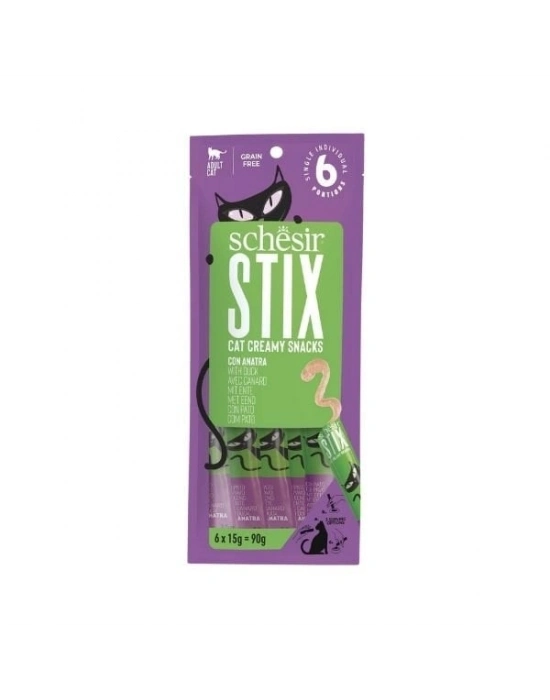 Schesir Cat Stick Ördekli Sıvı Kedi Ödül Maması 1 Adet 6x15 Gr