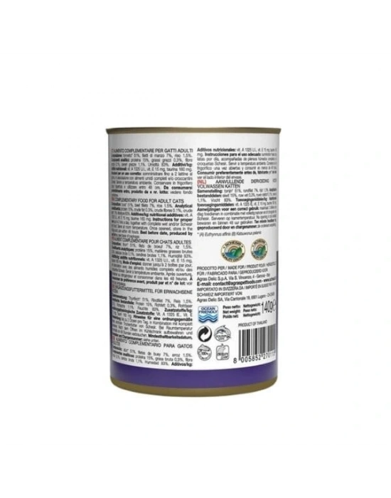 Schesir Jöle İçinde Ton Balık ve Dana Etli Yetişkin Konserve Kedi Maması 1 Adet 140 Gr