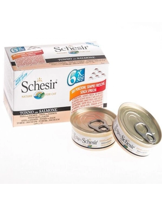 Schesir Multipack Somonlu Konserve Kedi Maması 1 Adet 6x50 Gr