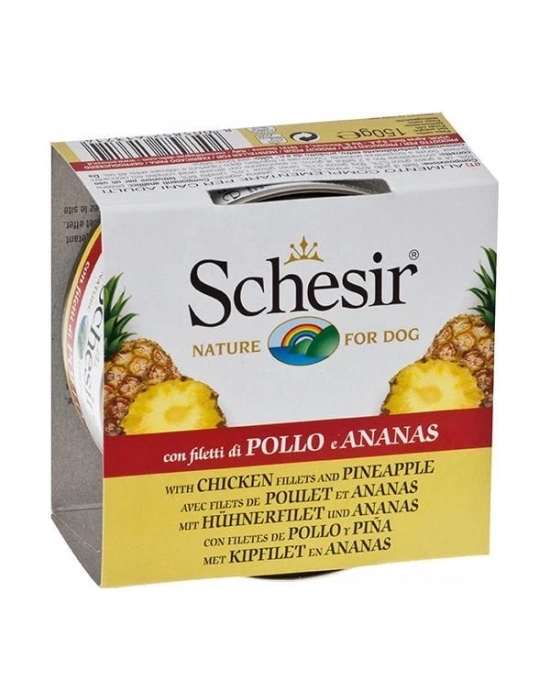 Schesir Tavuk ve Ananas Konserve Köpek Maması 1 Adet 150 Gr