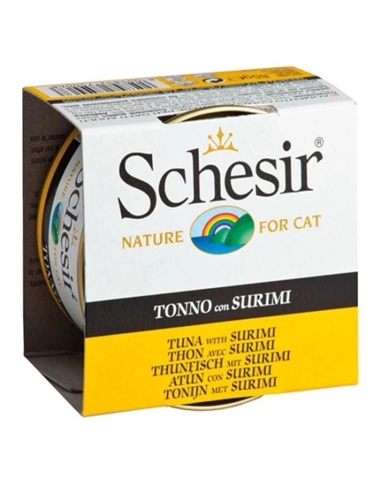 Schesir Ton Balık ve Surimi Jöleli Konserve Kedi Maması 1 Adet 85 Gr
