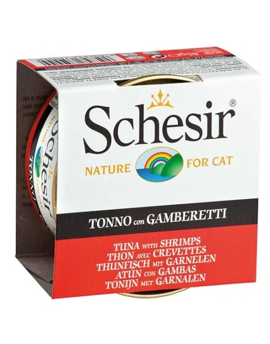 Schesir Ton Balıklı ve Karidesli Jöleli Konserve Kedi Maması 1 Adet 85 Gr