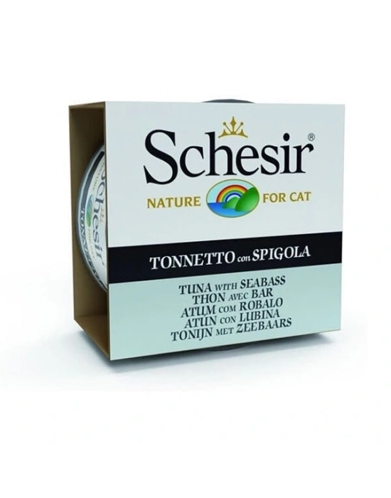 Schesir Ton Balıklı ve Levrekli Jöleli Konserve Yetişkin Kedi Maması 1 Adet 85 Gr