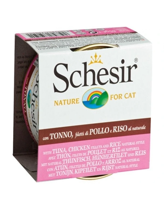 Schesir Ton Balıklı ve Tavuklu Naturel Konserve Kedi Maması 1 Adet 85 Gr