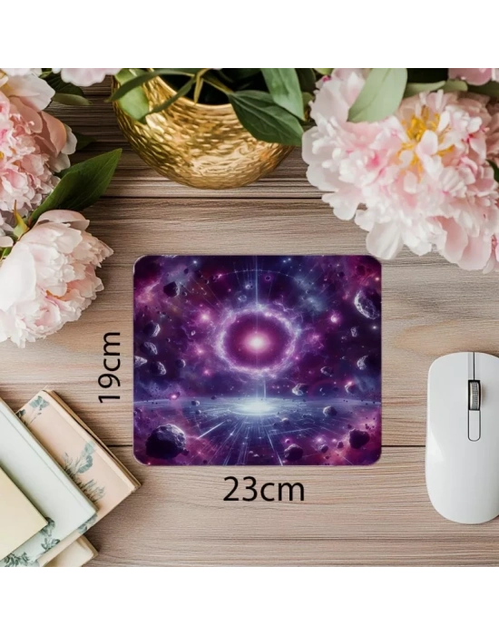 Sci-Fi Geçit Tasarımı – Uzay Mouse Pad - 19x23 cm 2 mm Dikdörtgen İthal Baskılı Mouse Pad