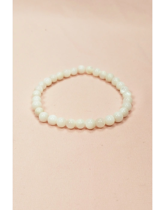 Sedef Doğal Taş Bileklik Kutulu