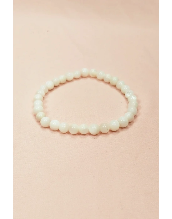 Sedef Doğal Taş Bileklik Kutulu