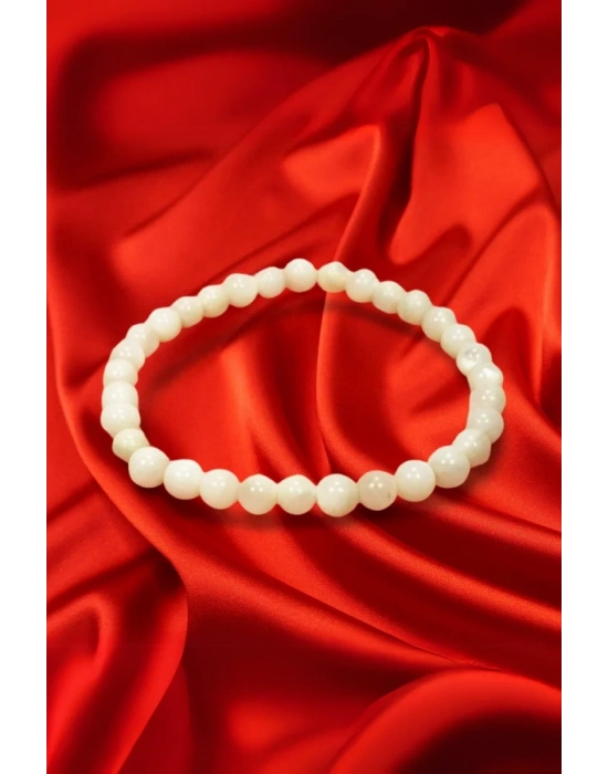 Sedef Doğal Taş Bileklik Kutulu