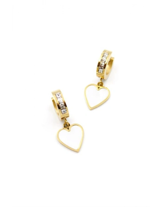 Sedef Kalp Küpe - Altın