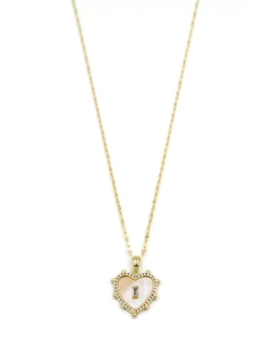 Sedefli Kalp Kolye - Altın