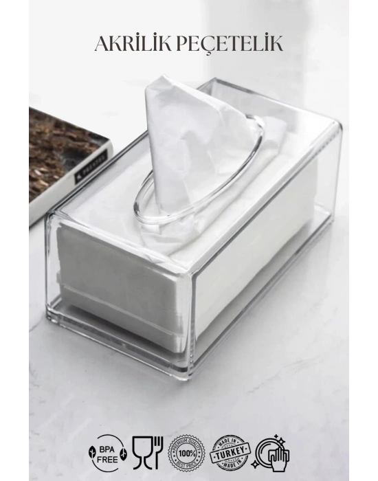 Şeffaf Akrilik Peçetelik 12,5x22 cm
