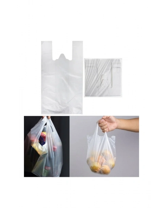 Şeffaf Atlet Poşet Orta Boy 28x50 cm 1 Paket Takriben 200 Adet