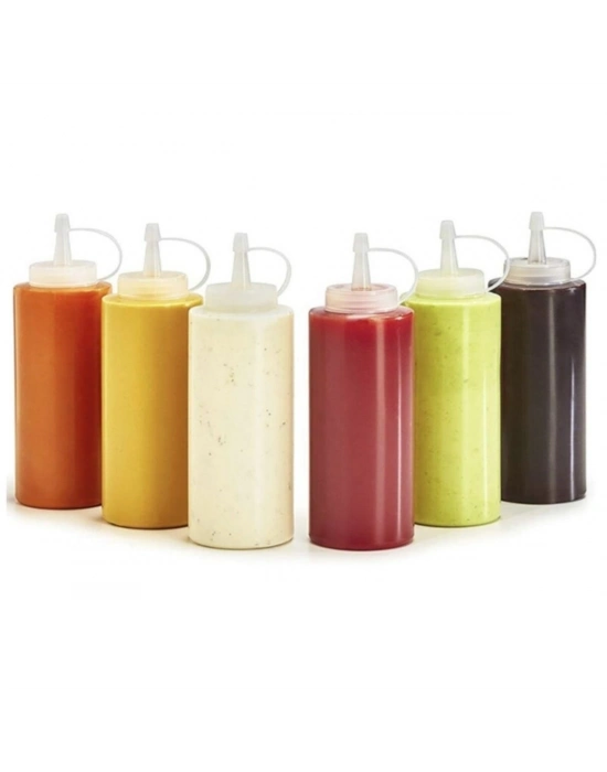 ®  Şeffaf Kapaklı Sızdırmaz Yağlık Sosluk Şişesi Plastik Yağdanlık 400 ml AP-9028