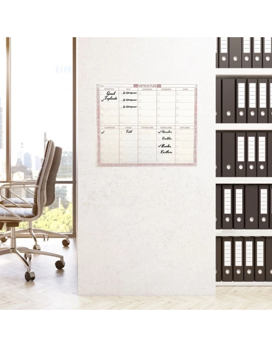 ®  Şeffaf Kendiliğinden Yapışkanlı Kalemli Haftalık Planlayıcı 40cm-50cm