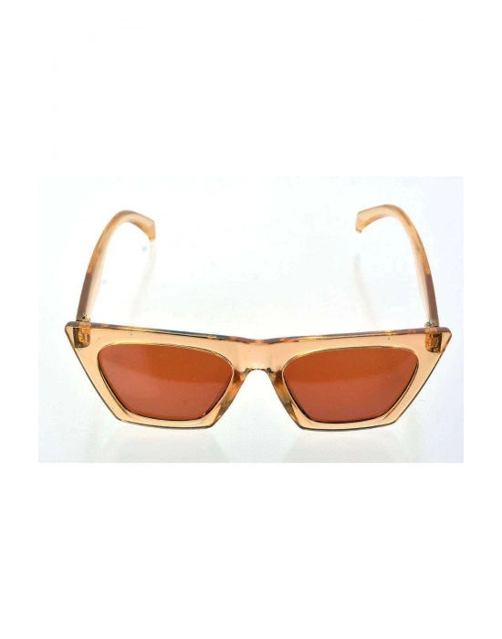 Şeffaf Sarı Çerçeve Cat Eye Kadın Güneş Gözlüğü - Moda Gözlük