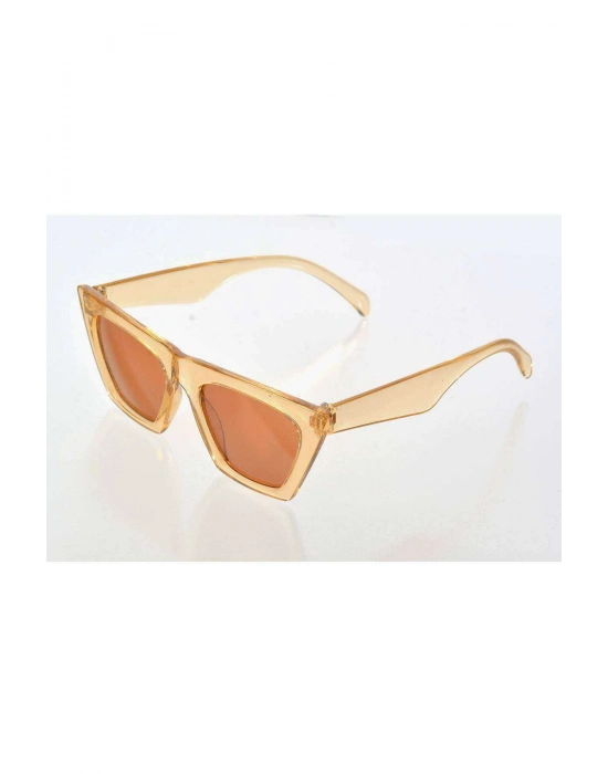 Şeffaf Sarı Çerçeve Cat Eye Kadın Güneş Gözlüğü - Moda Gözlük