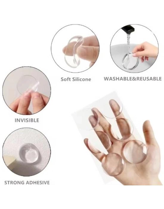 ® Şeffaf  Silikon Mobilya ve Kapı Durdurucu Darbe Pedi 6 lı