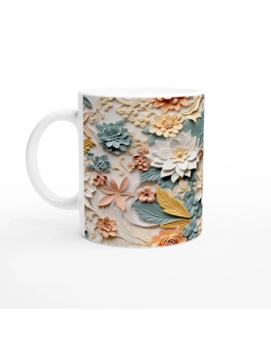 Şeftali Çiçeği Dokunuşlu Kupa Bardak