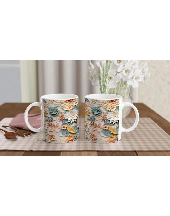 Şeftali Çiçeği Dokunuşlu Kupa Bardak