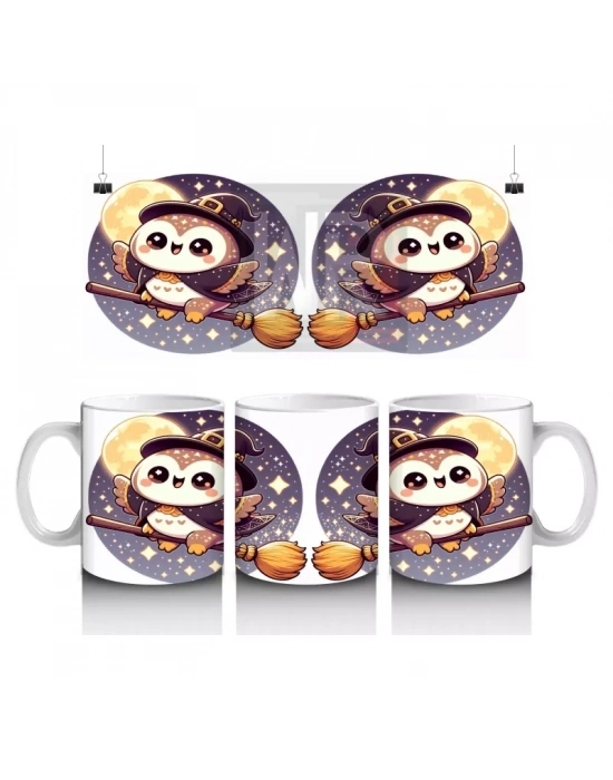 Şeker Sepetli Sevimli Hayalet Figürlü Çocuklara Özel Cadılar Bayramı Baskılı Kupa Bardak