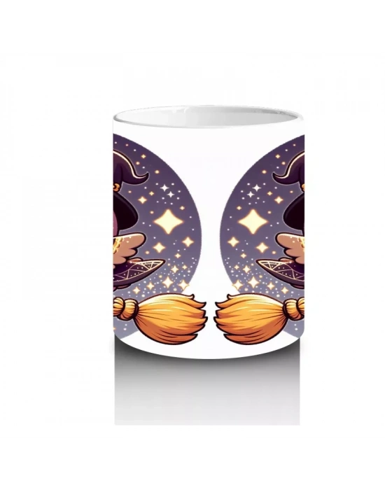 Şeker Sepetli Sevimli Hayalet Figürlü Çocuklara Özel Cadılar Bayramı Baskılı Kupa Bardak