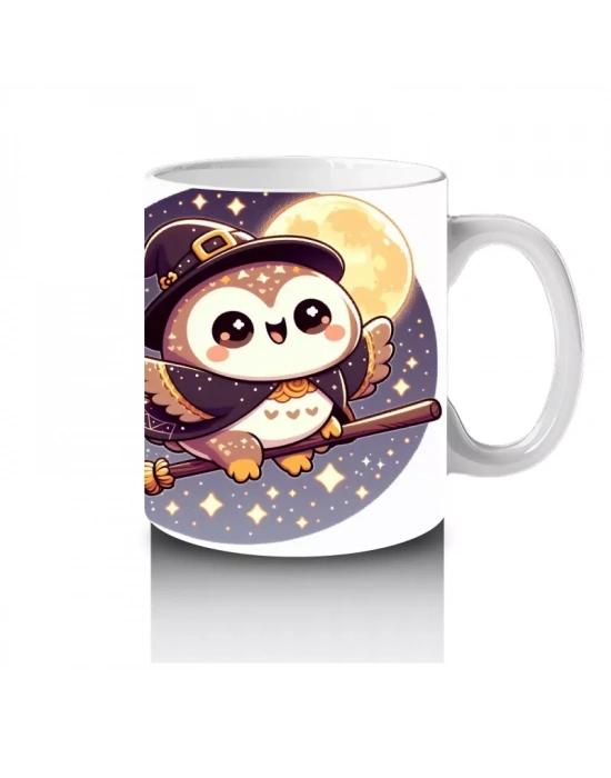 Şeker Sepetli Sevimli Hayalet Figürlü Çocuklara Özel Cadılar Bayramı Baskılı Kupa Bardak