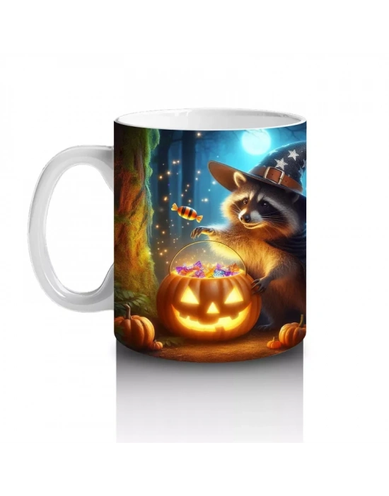 Şeker Temalı Renkli Canavar Figürleriyle Eğlenceli Cadılar Bayramı Baskılı Kupa