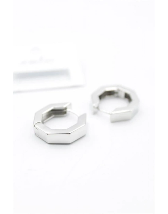 Sekizgen  Küpe - Gümüş