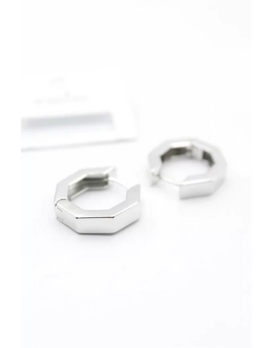 Sekizgen  Küpe - Gümüş