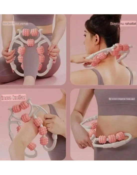 ® Selülit Masaj Aleti 9 Tekerlekli Lenf Drenaj Rulosu